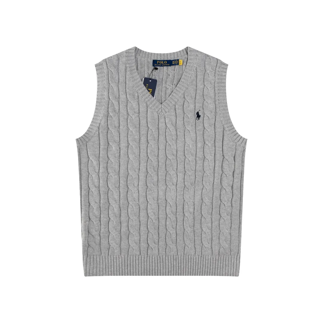 P176 #R82 Ralph Lauren Small Label Cable V Neck Vest Sleeveless Twist Sweater Women's Top Size: XS S M L Color: White Yellow Light Blue Pink Khaki Gray Navy Black Classic Cotton Yarn 100% White Cotton High Quality Classic Style Has Always Been Popular! The workmanship details are very good! Wearing a vest with a shirt is always the standard, with classic brand embroidery on the chest! All major stars have the same style! Best for couples. High quality goods! Xinjiang cotton micro-elastic and smooth fabric has excellent quality. Pure cotton is soft and skin-friendly. Length: 60/61/63/65 Bust: 44/46/49/52 Shoulder width: 36/37.5/39/41